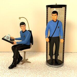 Vintage STAR TREK  Xmas Ornaments Mr. Spock and Dr. MCoy